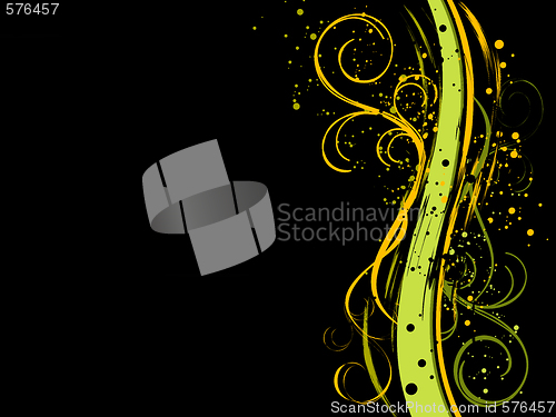 Image of Black grunge floral background