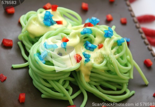 Image of Green noodles