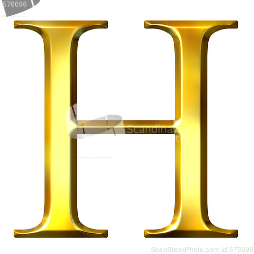 Image of 3D Golden Greek Letter Eta