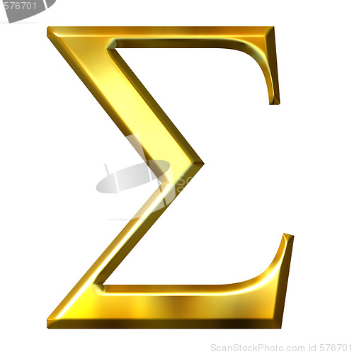 Image of 3D Golden Greek Letter Sigma