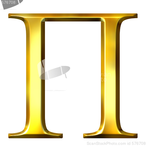 Image of 3D Golden Greek Letter Pi