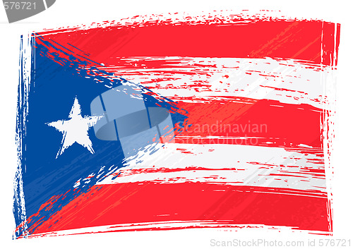 Image of Grunge Puerto Rico flag