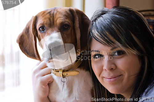 Image of Woman And Her Dog