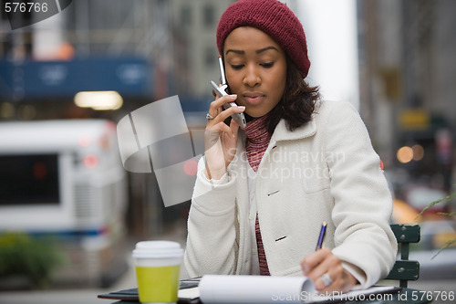 Image of Woman On Her Cell Phone