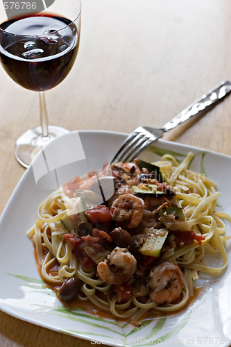 Image of Shrimp With Fettuccini Dish