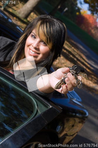 Image of Happy Woman Driver