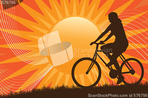Image of Mountain Biking Silhouette