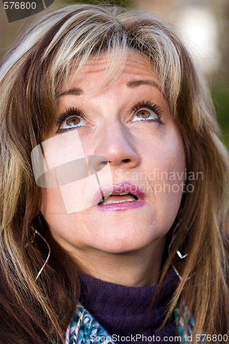 Image of Woman Looking Up