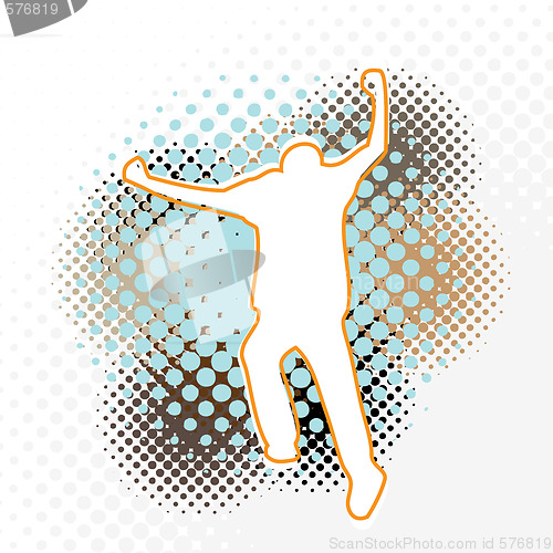 Image of Halftone Running Man