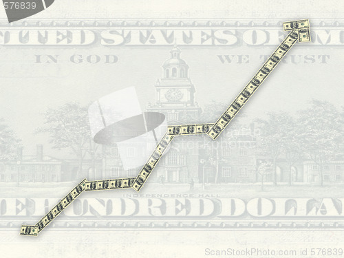 Image of Diagram painted into image of dollars