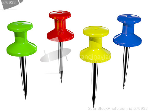 Image of Colored plastic pushpins