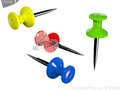 Image of Colored plastic pushpins