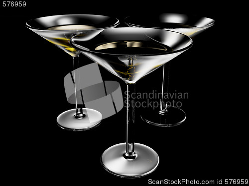 Image of cocktail glass on black background