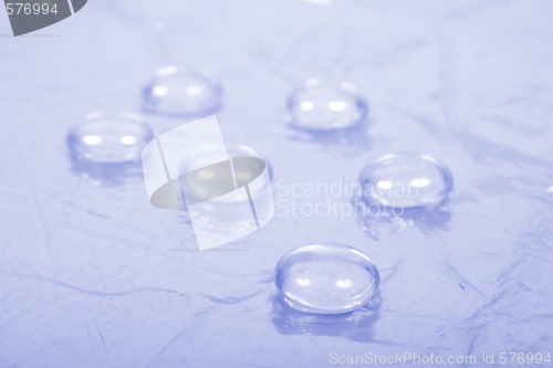 Image of Water drops on blue background
