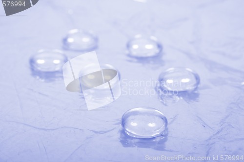 Image of Water drops on blue background

