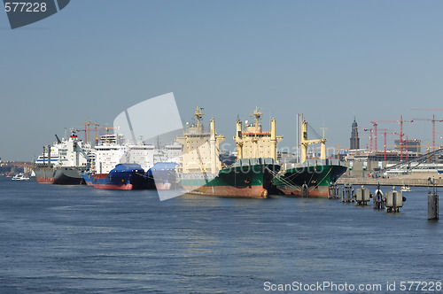 Image of Moored ships