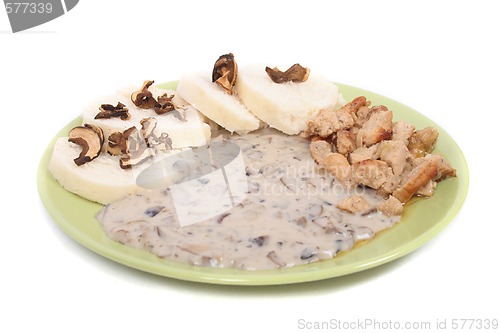 Image of meat and mushroom sauce
