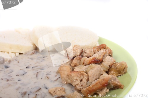 Image of meat and mushroom sauce