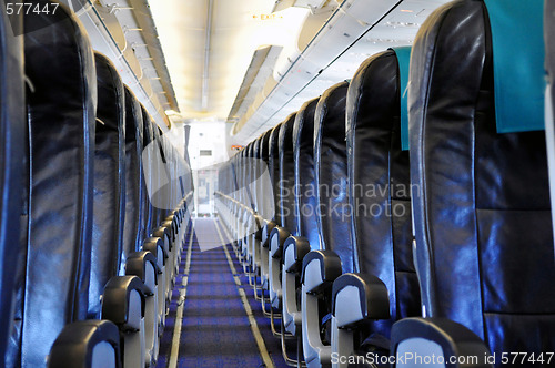 Image of Airliner passenger cabin 