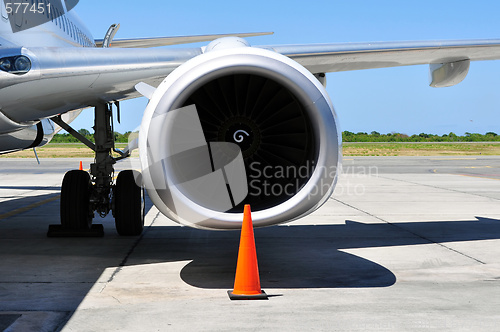 Image of Air transportation: Jet engine detail