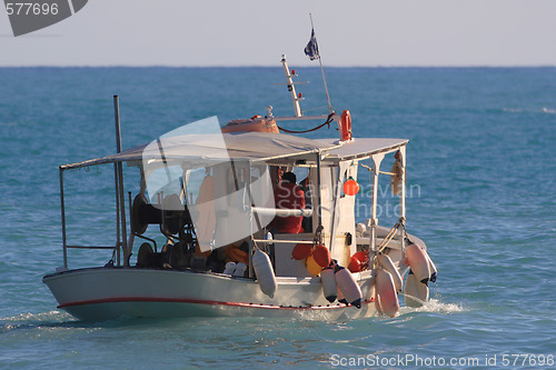 Image of Fishing boat on the Ionian island of Lefkas Greece