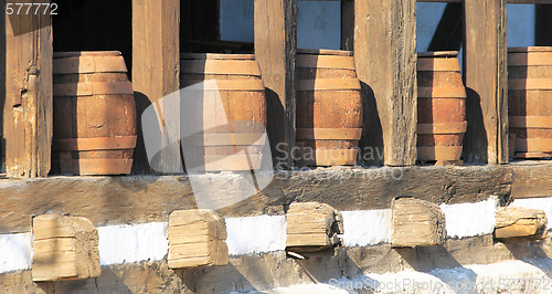 Image of wine wooden barrels