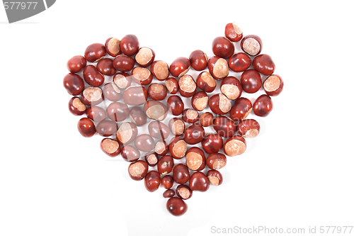 Image of heart from chestnuts