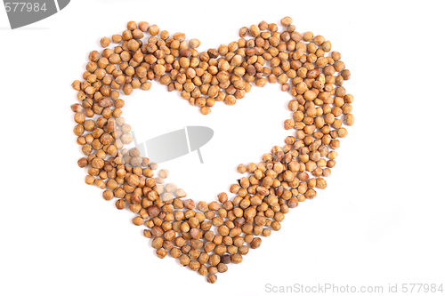 Image of heart from hazel nuts