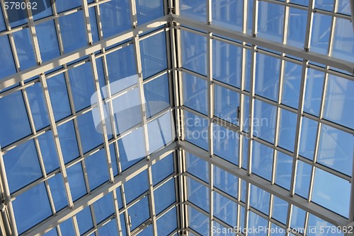 Image of Fragment of Glass Roof. Inside View.