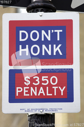 Image of Don't honk street sign