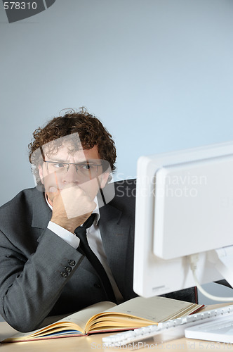 Image of Stressed businessman