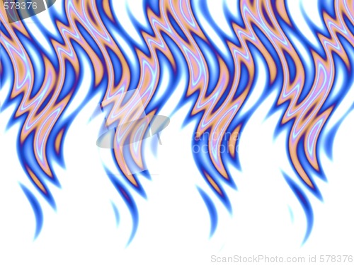 Image of blue fire over white