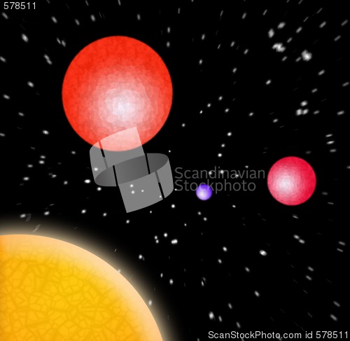 Image of 3D Planets In Space