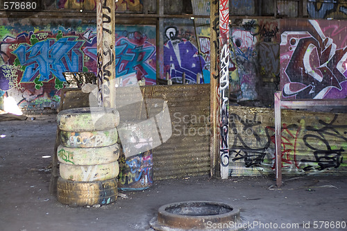 Image of Graffiti Covered Slums