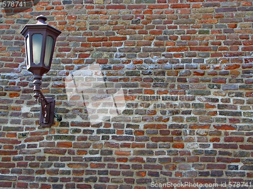 Image of Brick wall with lantern