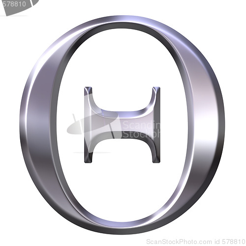 Image of 3D Silver Greek Letter Theta