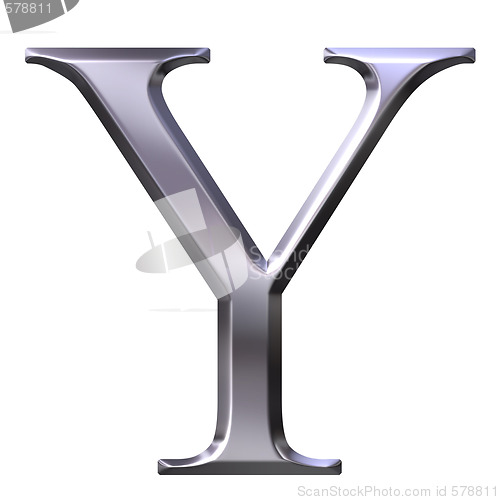 Image of 3D Silver Greek Letter Ypsilon