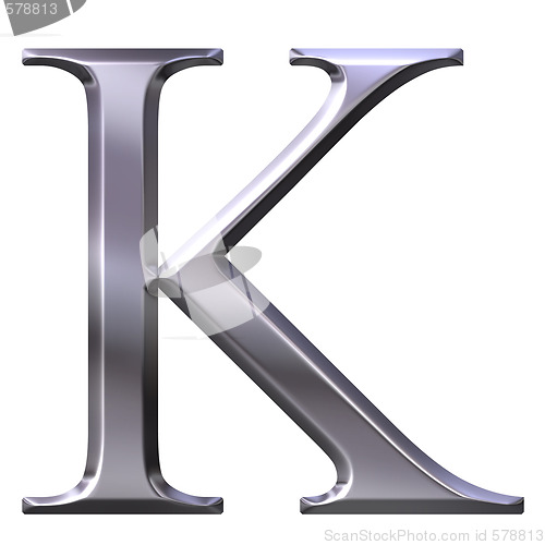 Image of 3D Silver Greek Letter Kappa