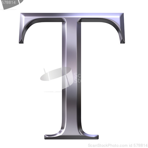 Image of 3D Silver Greek Letter Tau