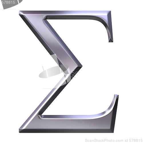 Image of 3D Silver Greek Letter Sigma