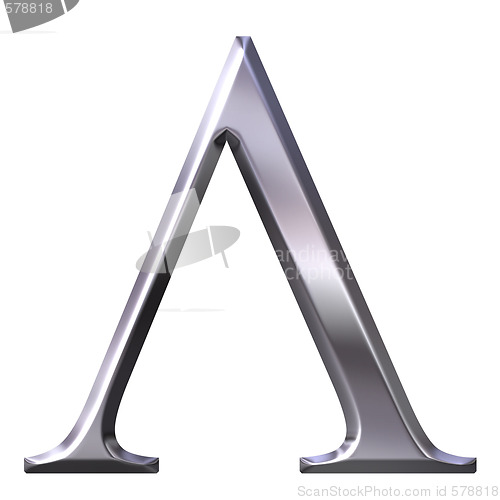 Image of 3D Silver Greek Letter Lambda