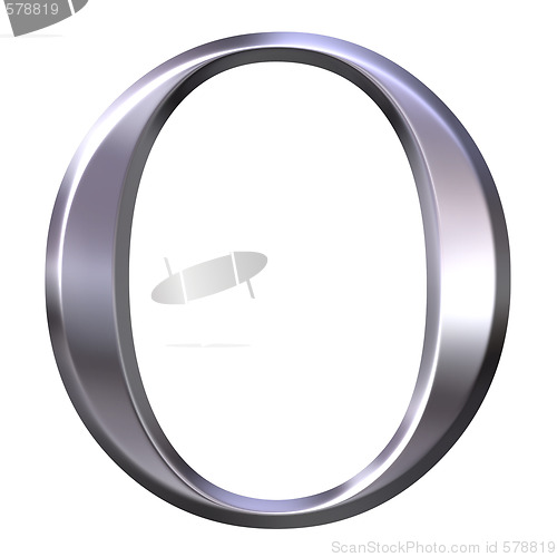 Image of 3D Silver Greek Letter Omikron