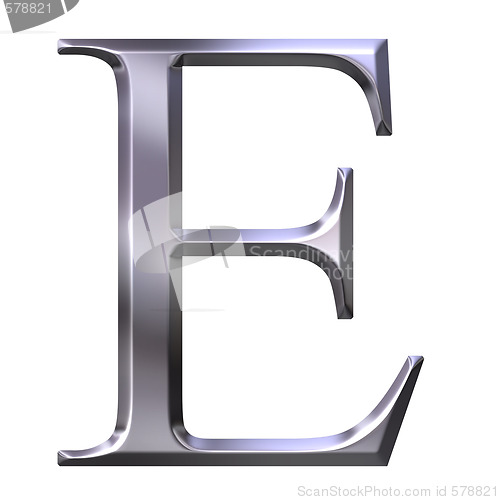 Image of 3D Silver Greek Letter Epsilon