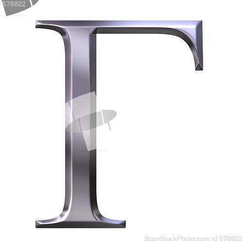 Image of 3D Silver Greek Letter Gamma