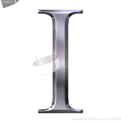 Image of 3D Silver Greek Letter Iota