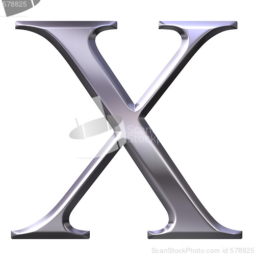 Image of 3D Silver Greek Letter Chi