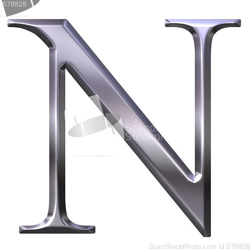 Image of 3D Silver Greek Letter Ny