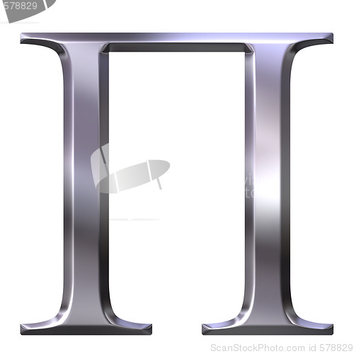 Image of 3D Silver Greek Letter Pi