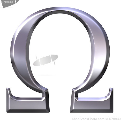 Image of 3D Silver Greek Letter Omega