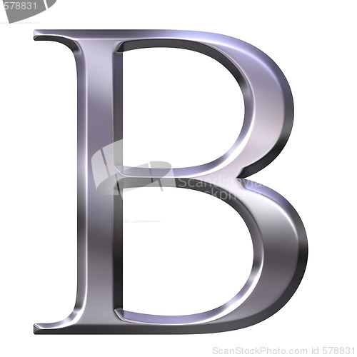 Image of 3D Silver Greek Letter Beta